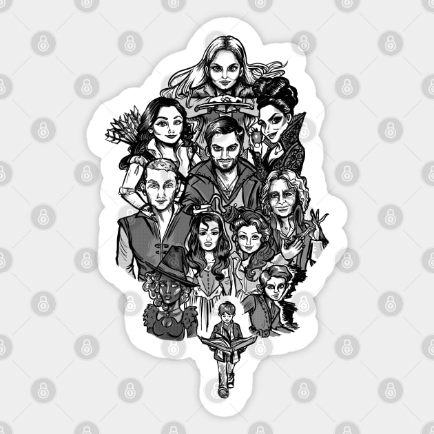 Heroes of Storybrooke Sticker by Scribble Creatures